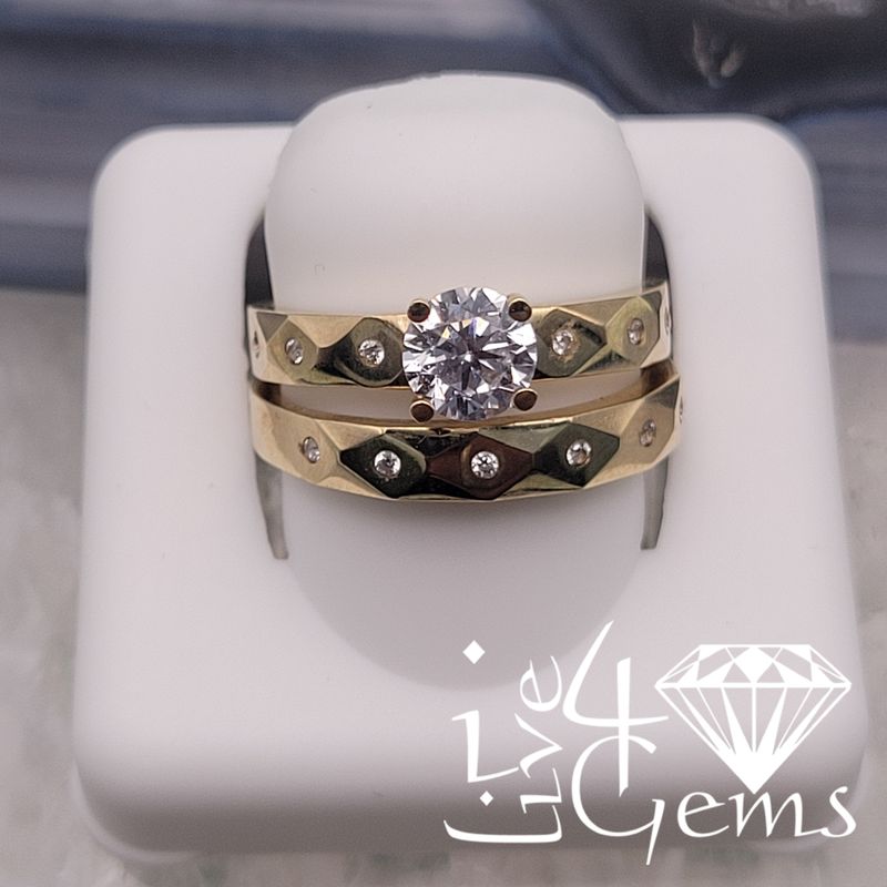 10kty Diamond Cut Bridal CZ Set