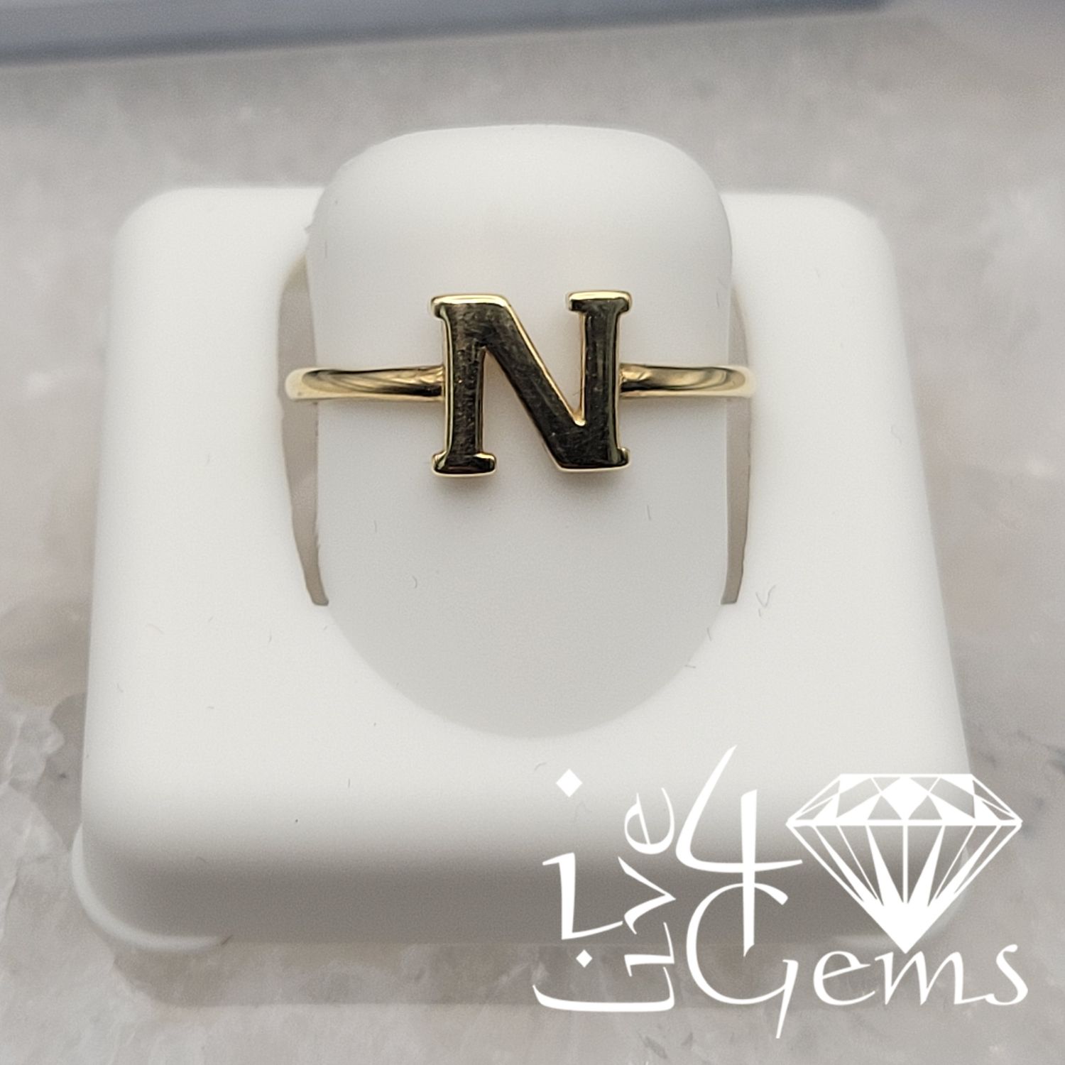 10kty Letter N Ring