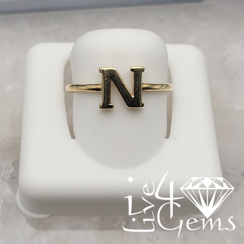 10kty Letter N Ring