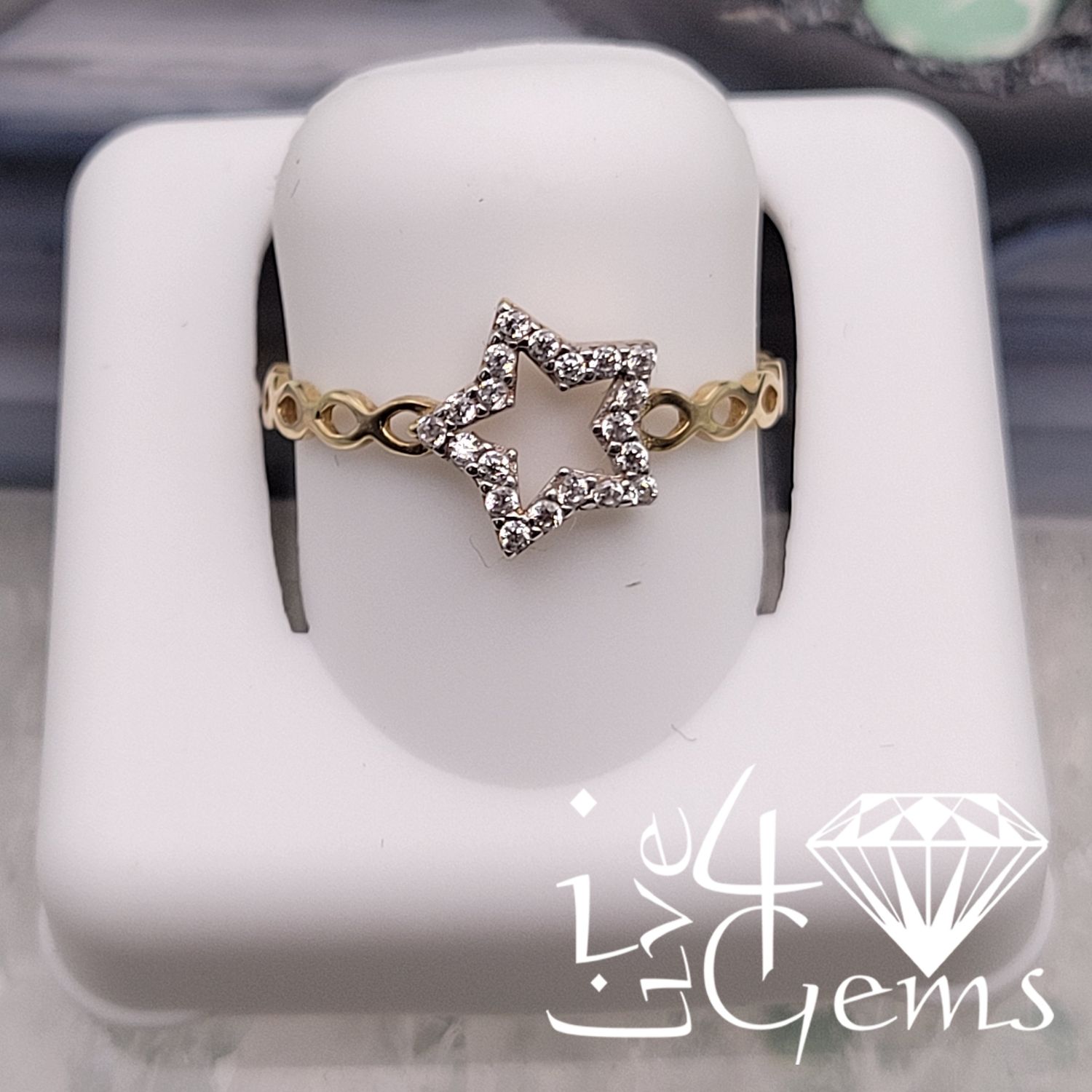 10kty CZ Infinity Star Ring