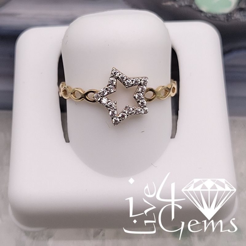 10kty CZ Infinity Star Ring