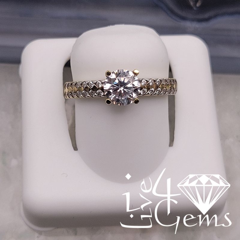 10kty CZ Soltaire Low Setting Ring