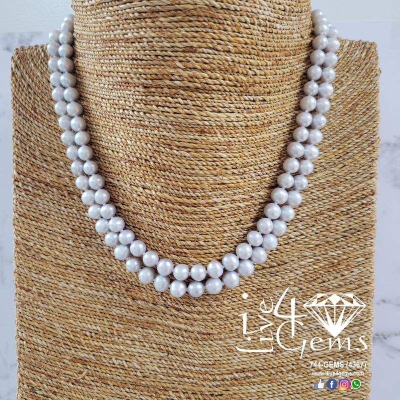Pearl Double Strand Interlock Clasp 7mm