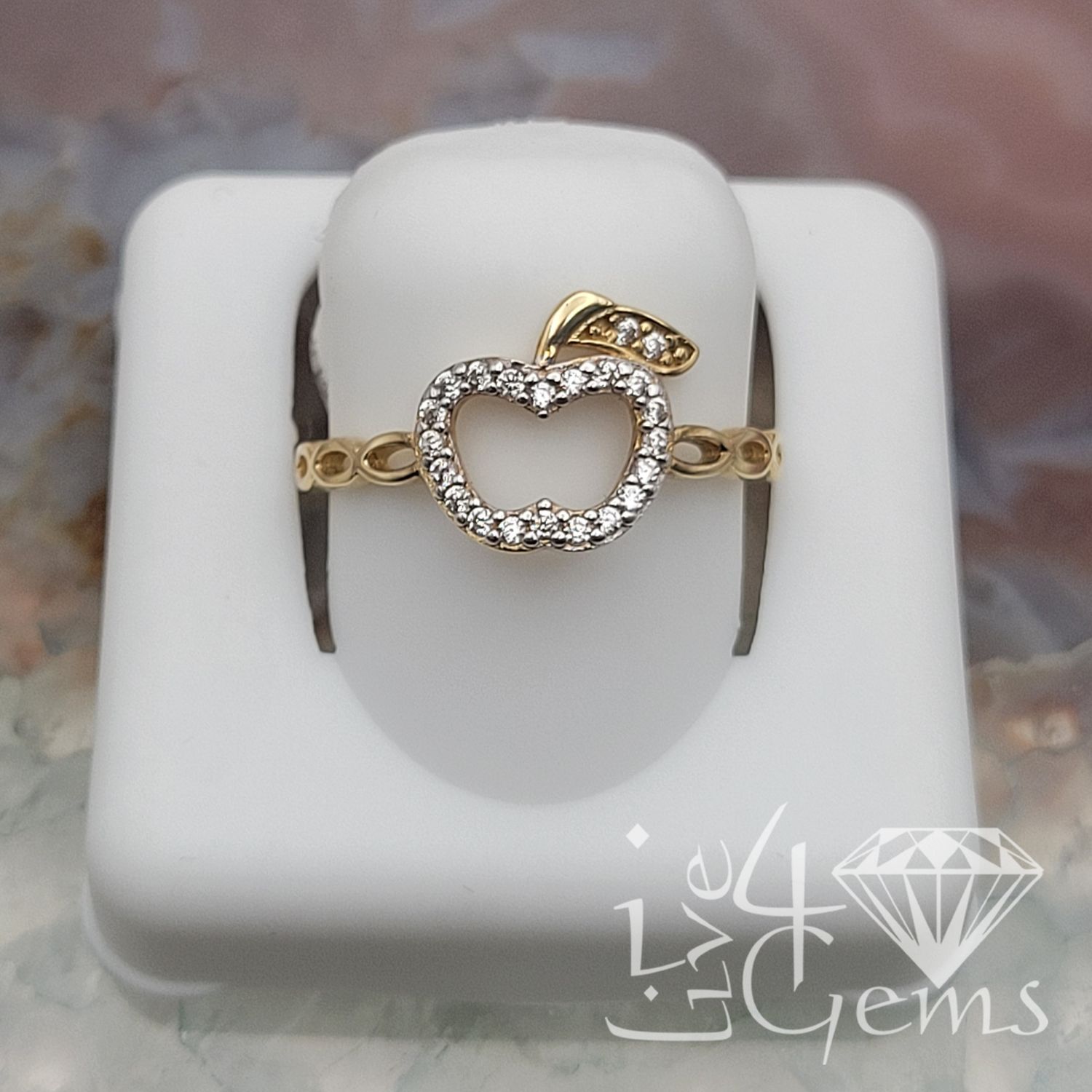10kty CZ Infinity Apple Ring