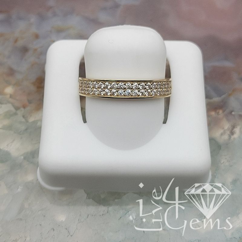 10kty Gold Double Cz Row Band