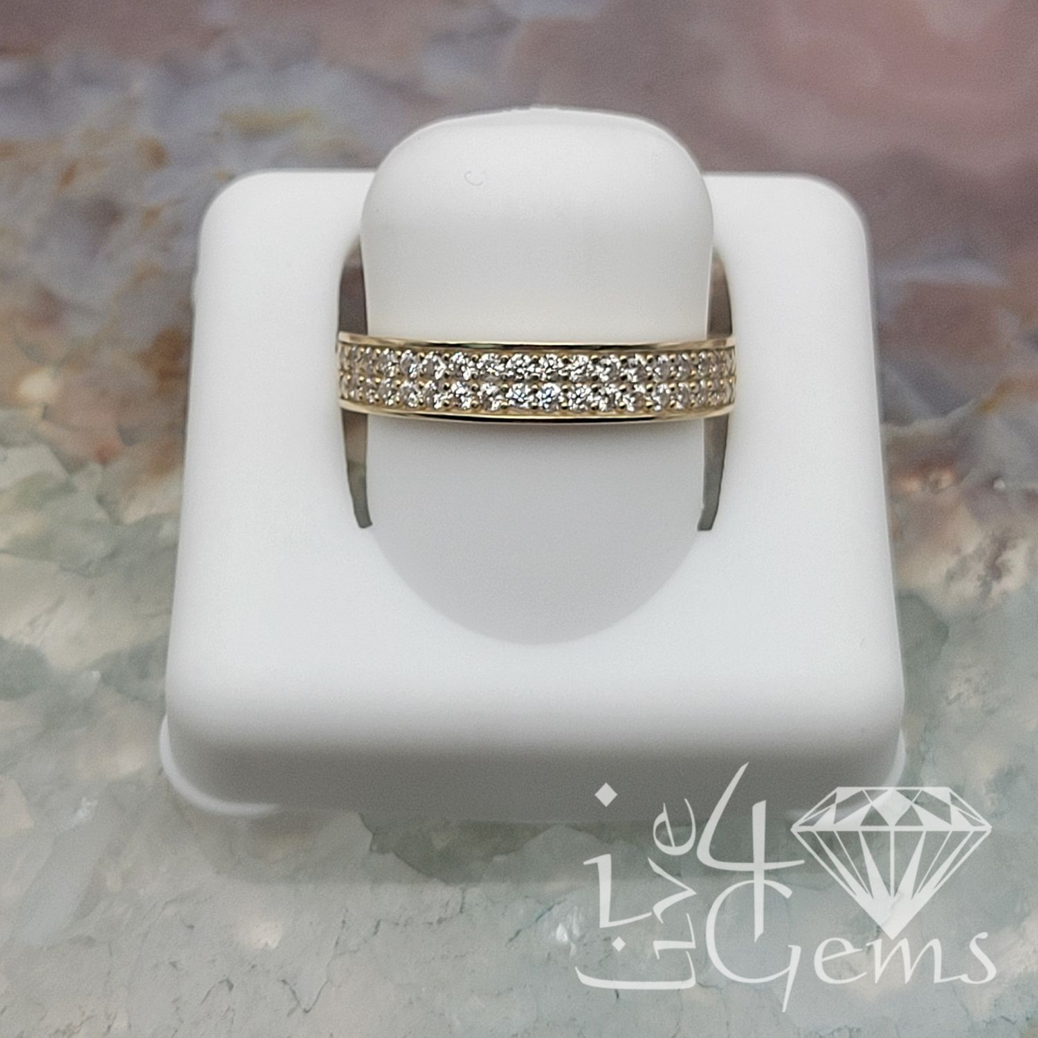 10kty Gold Double Cz Row Band