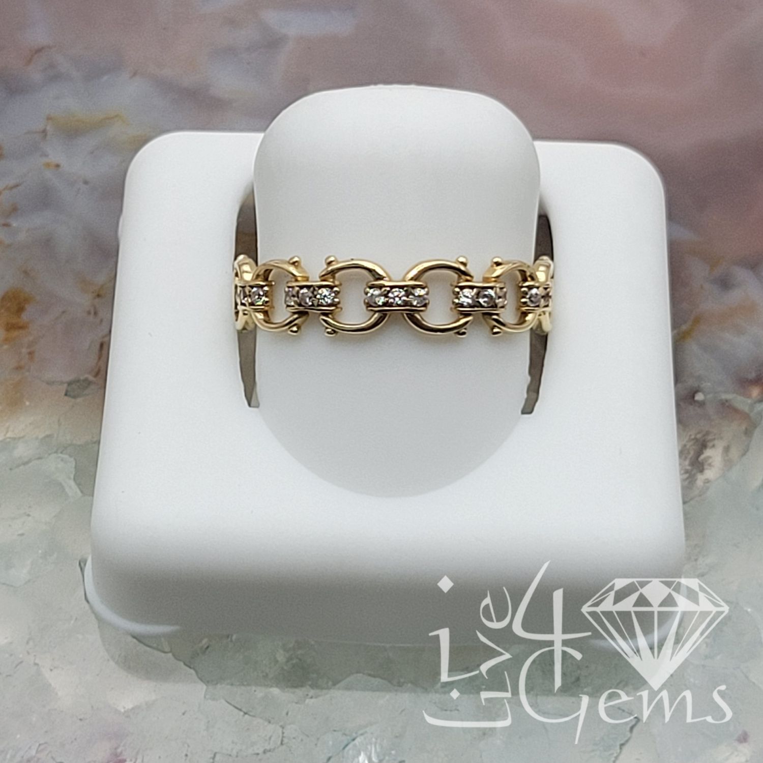 10kty Circle Chain Link CZ Ring