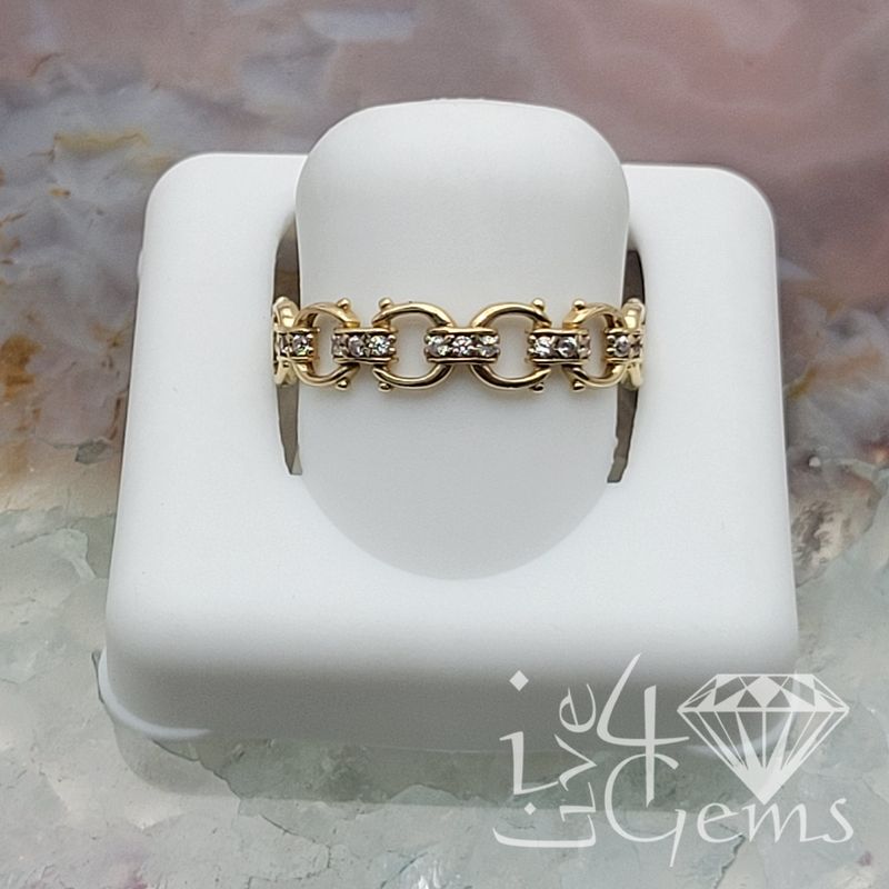 10kty Circle Chain Link CZ Ring
