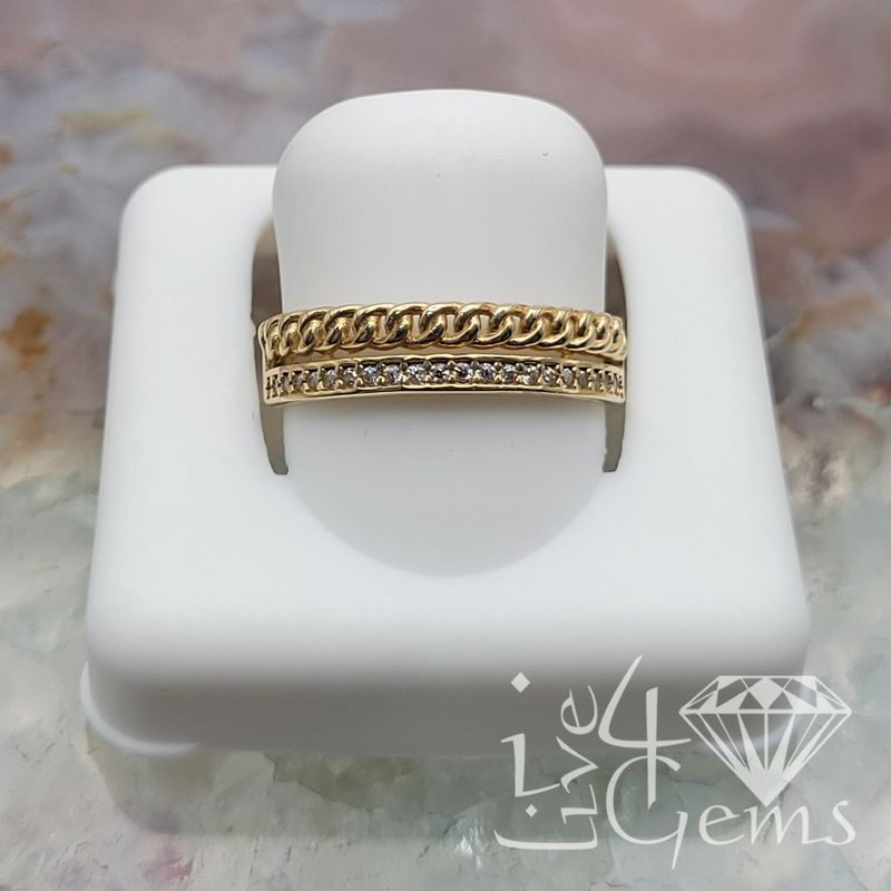10kty Chain Link CZ Ring