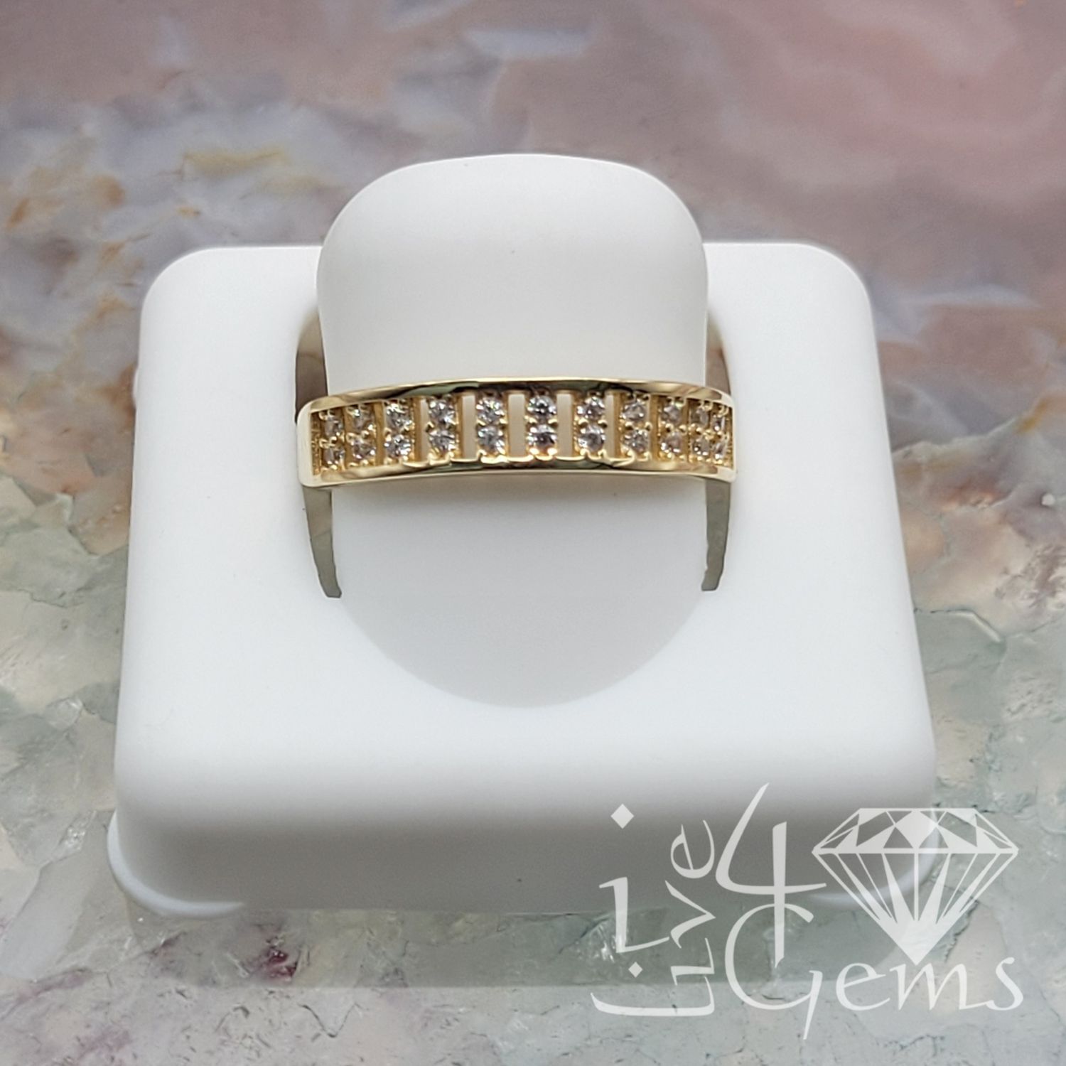 10kty Double Cz Micro Pave Ring S8