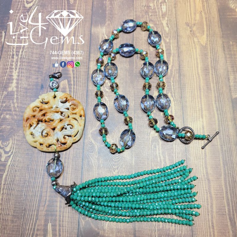 Antique Carved Jade Tassel 