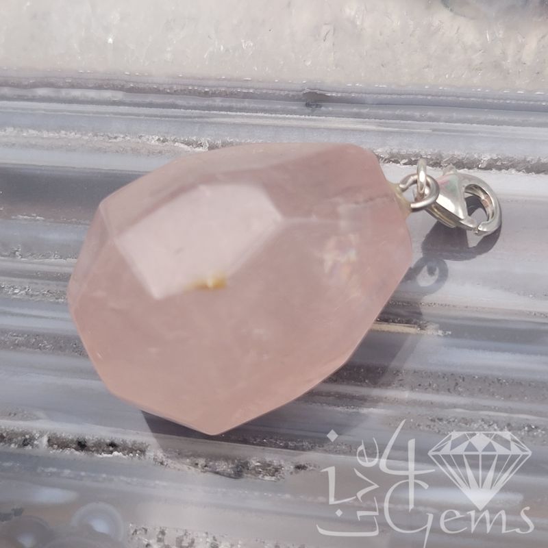 Silver Rose Quartz Pendant