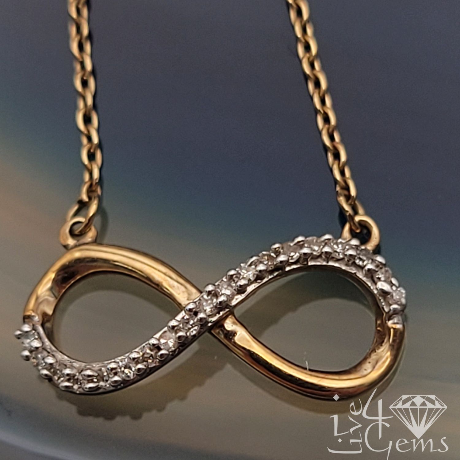 10kt 1/20ctw Dia Infinity Necklace