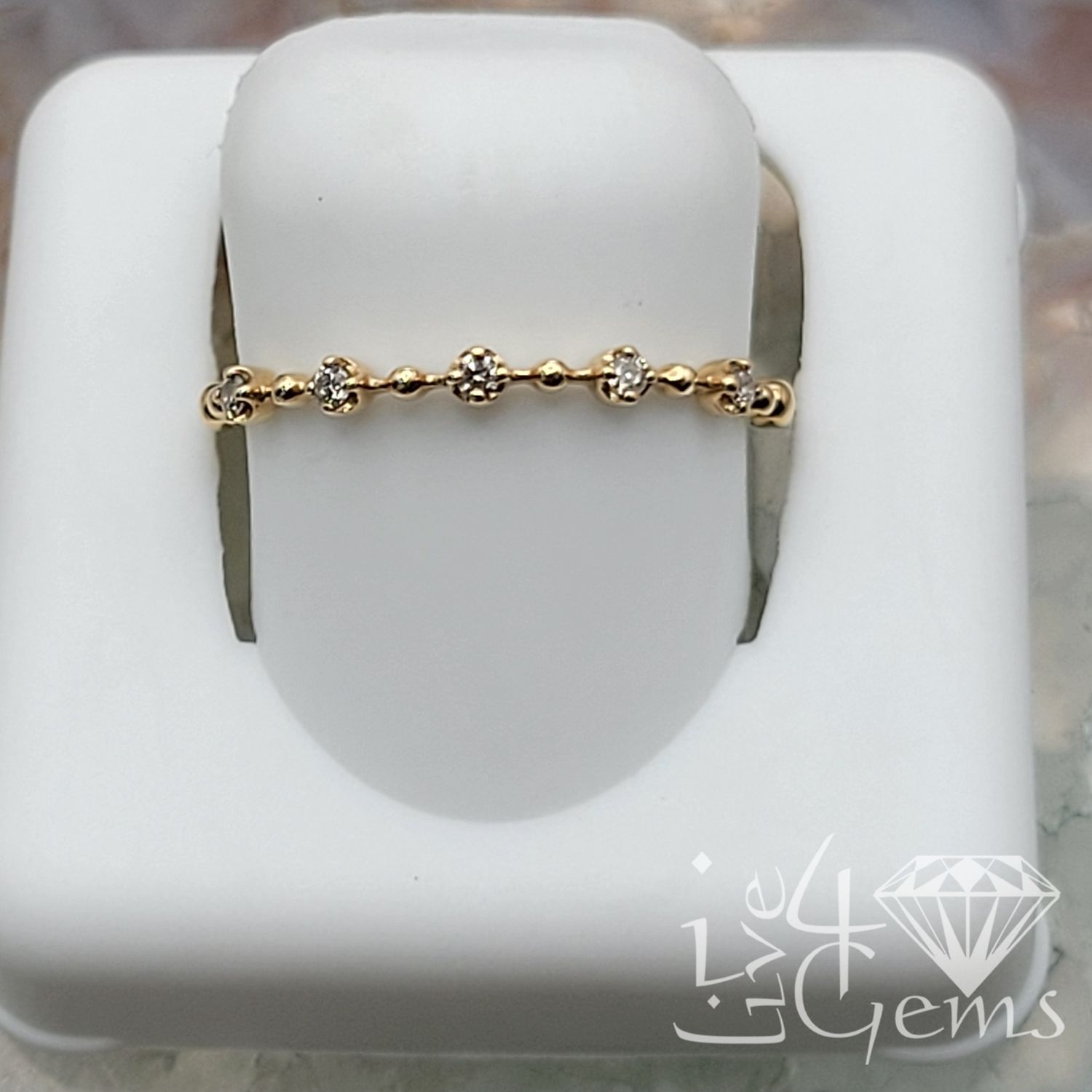 10kt 1/20ctw Diamond Stackable Band, Color: Yellow Gold