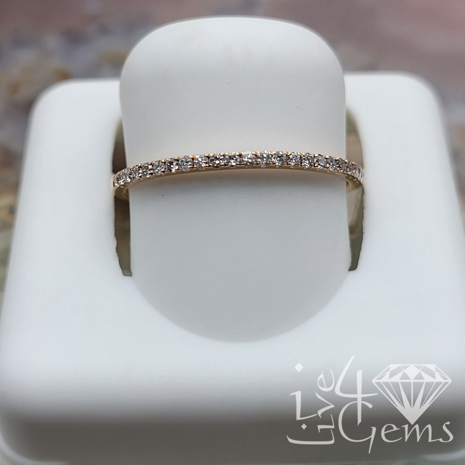 10ktr 1/8ctw Diamond Stackable Band Rose Gold