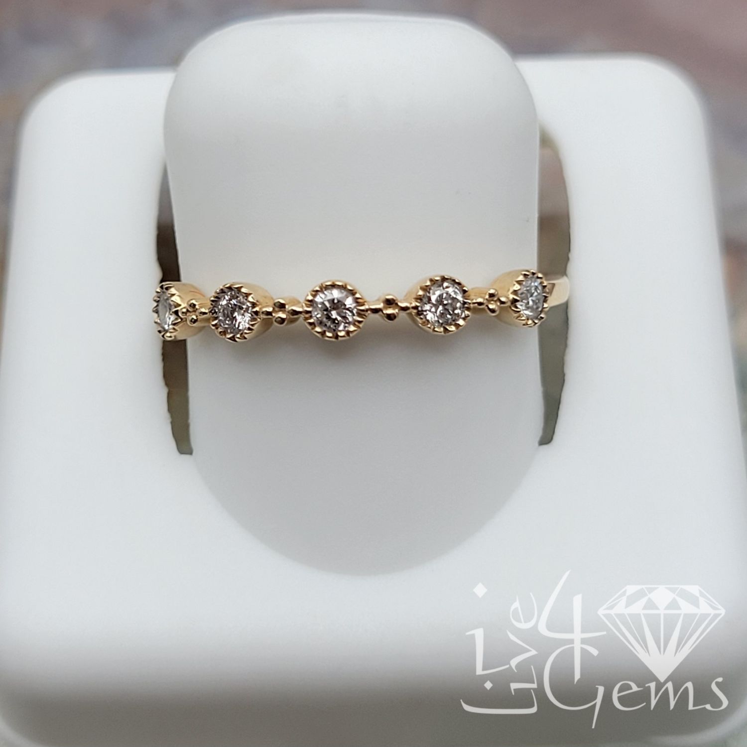 10kt 1/6ctw Round Diamond Stackable Band, Color: White Gold