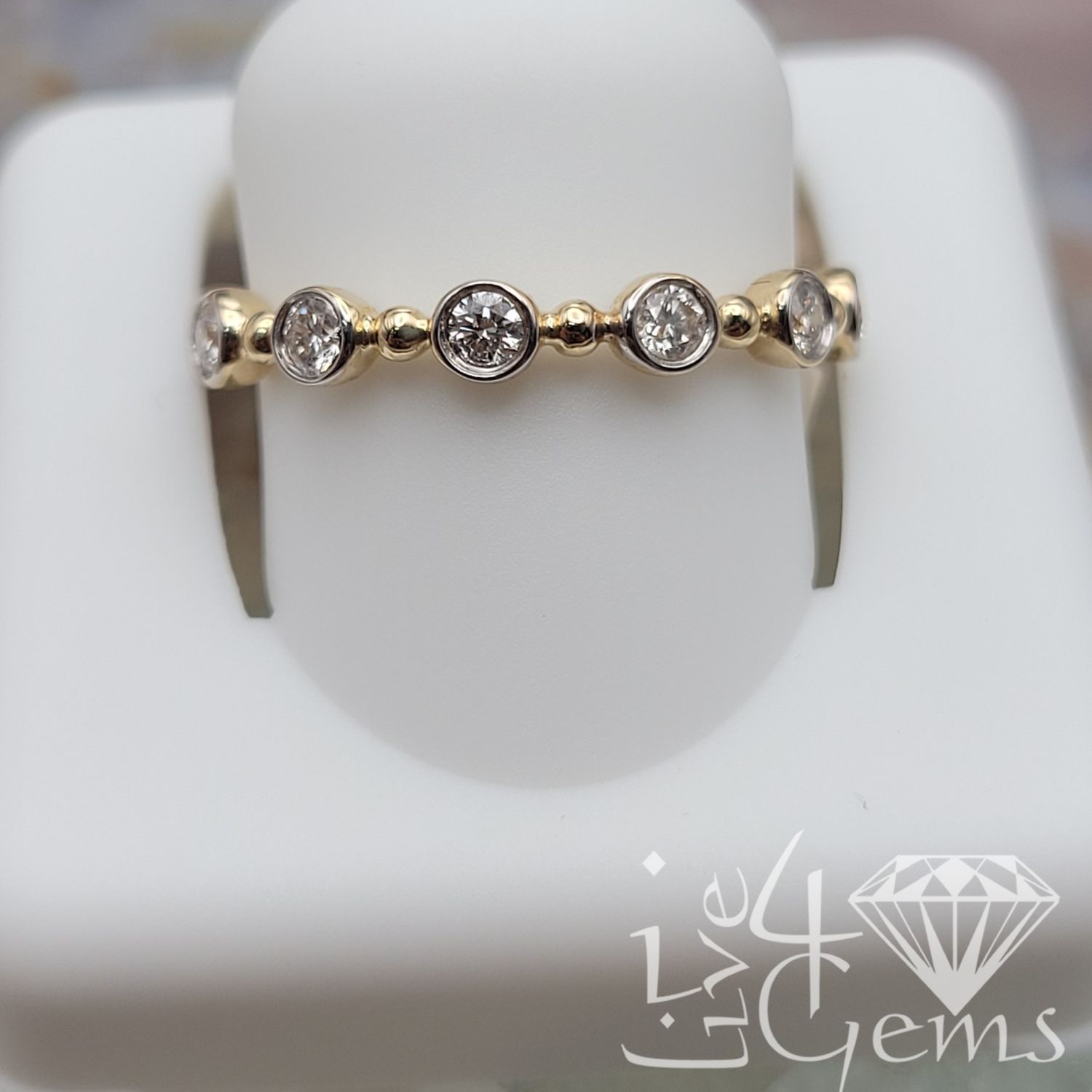 14kty 1/3ctw Diamond Round Stackable Band