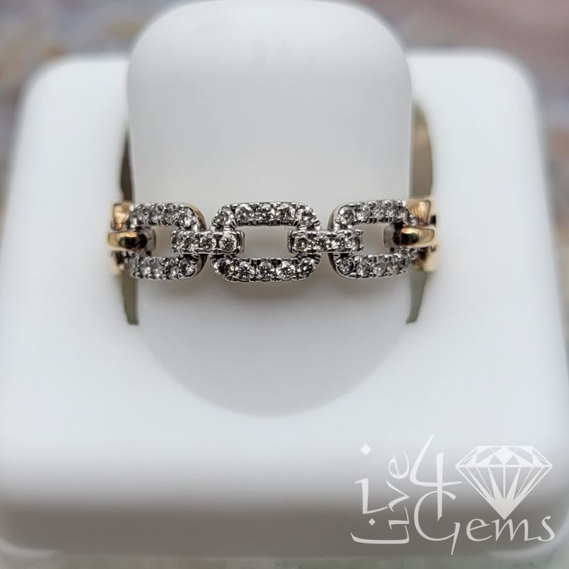 10kty 1/5ctw Diamond Cuban Link Ring
