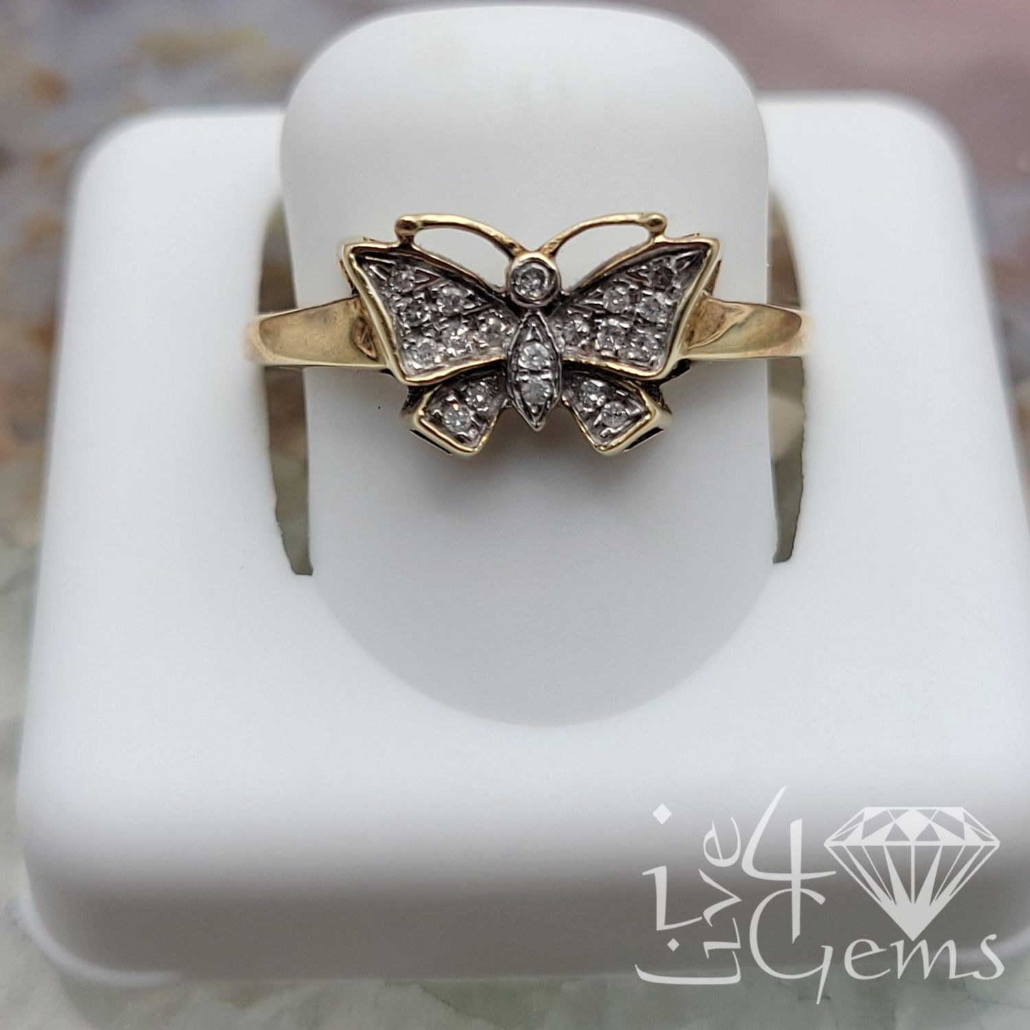 10kty 1/20 ctw Diamond Butterfly Ring