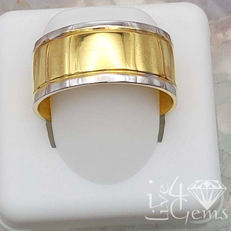 10kt Two Tone Gold Regular Band 10mm Size 11.5