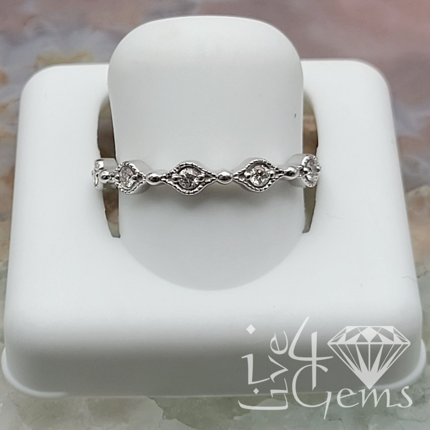 10kt 1/8ctw Diamond Marquise Shape Stackable Band, Color: Rose Gold