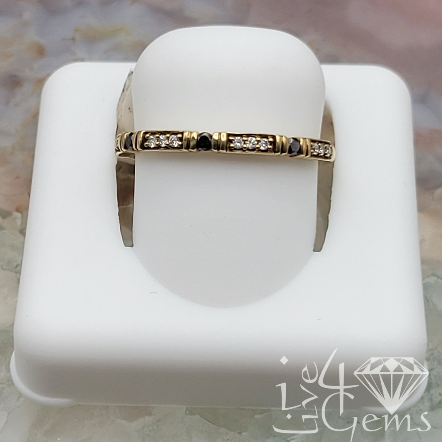 1/10ct 10kty Black/Dia Stackable