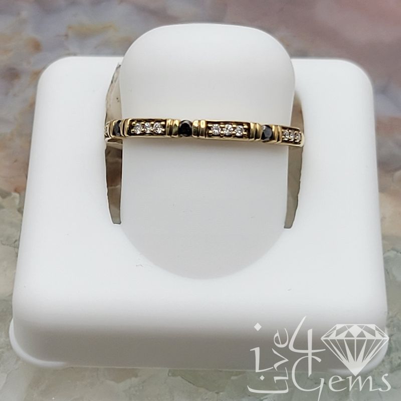 1/10ct 10kty Black/Dia Stackable