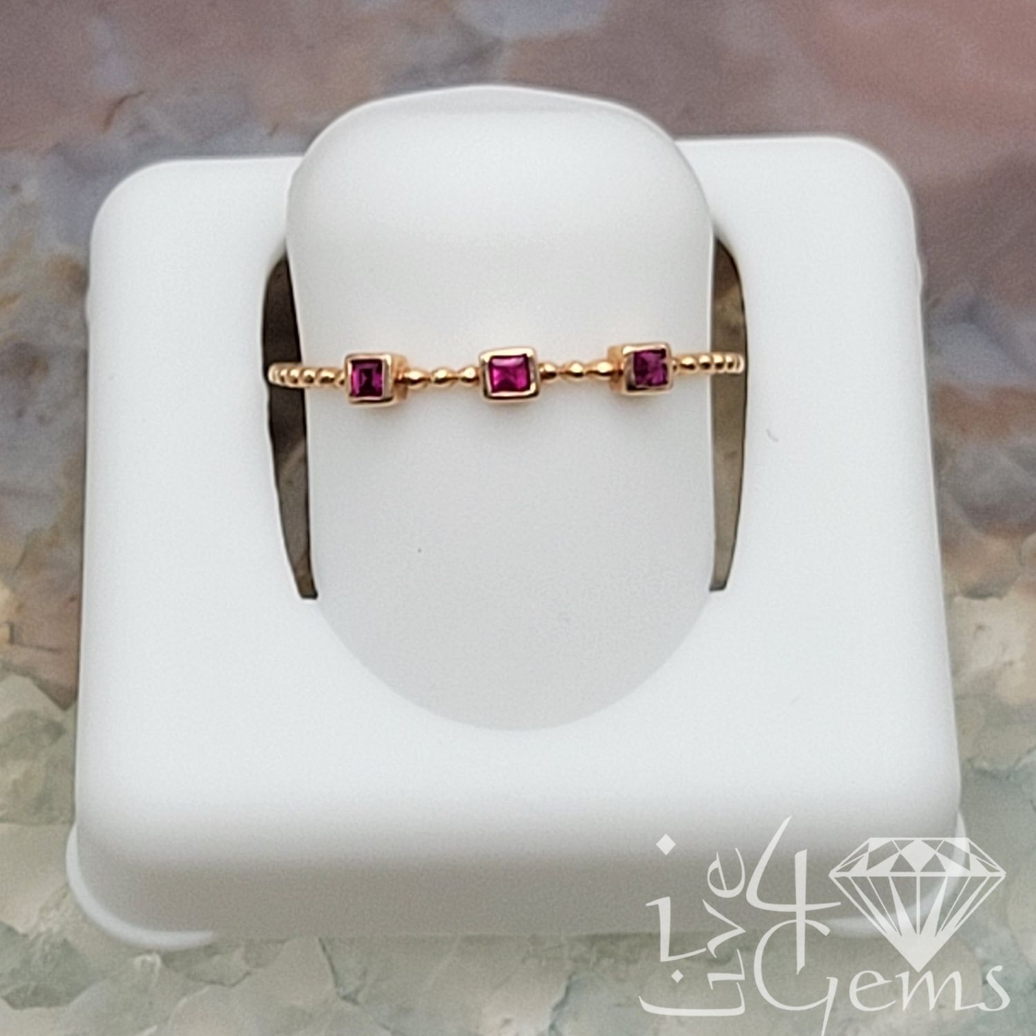 0.036ctw Ruby Stackable 10kt Rose Gold