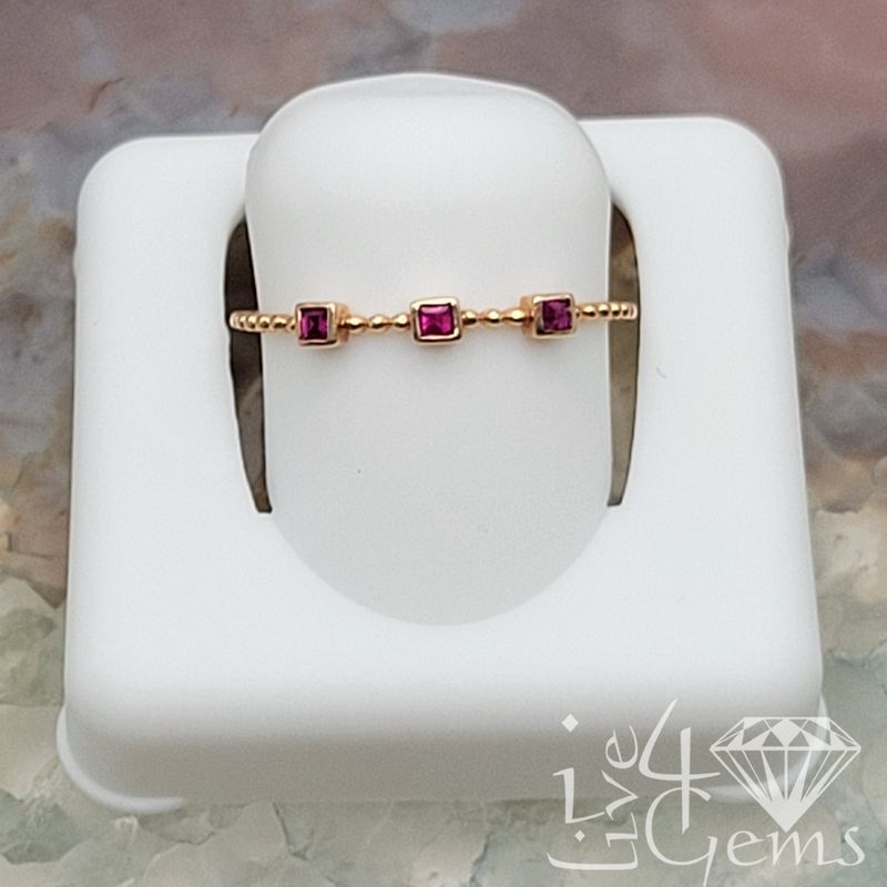 0.036ctw Ruby Stackable 10kt Rose Gold