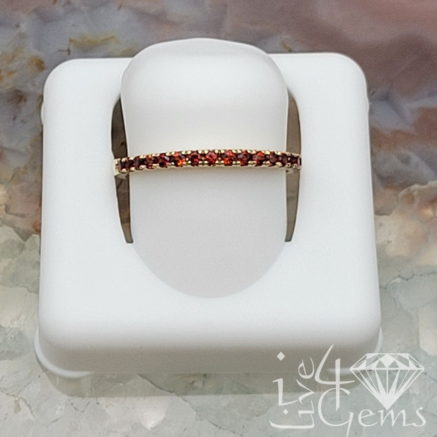 10kt Garnet Gemstone Channel Ring