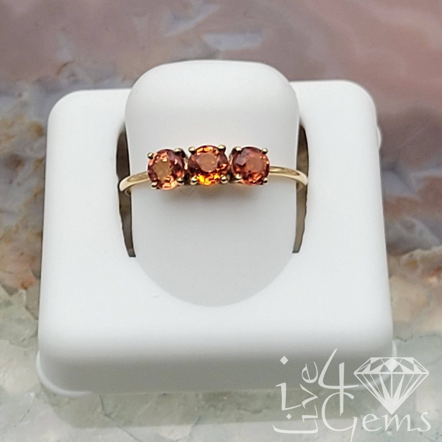 10kty 0.95ct Orange Sapphire Ring