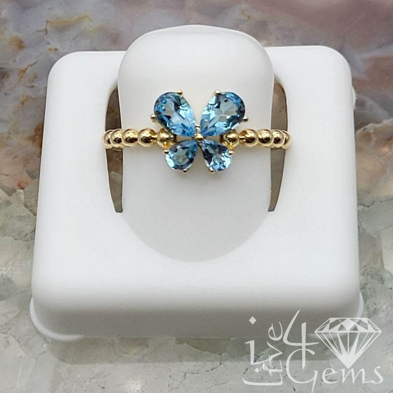 10kty Blue Topaz Butterfly Ring