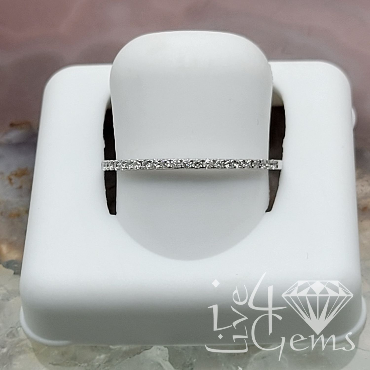 10ktw 1/8ctw Diamond Stackable Band White Gold