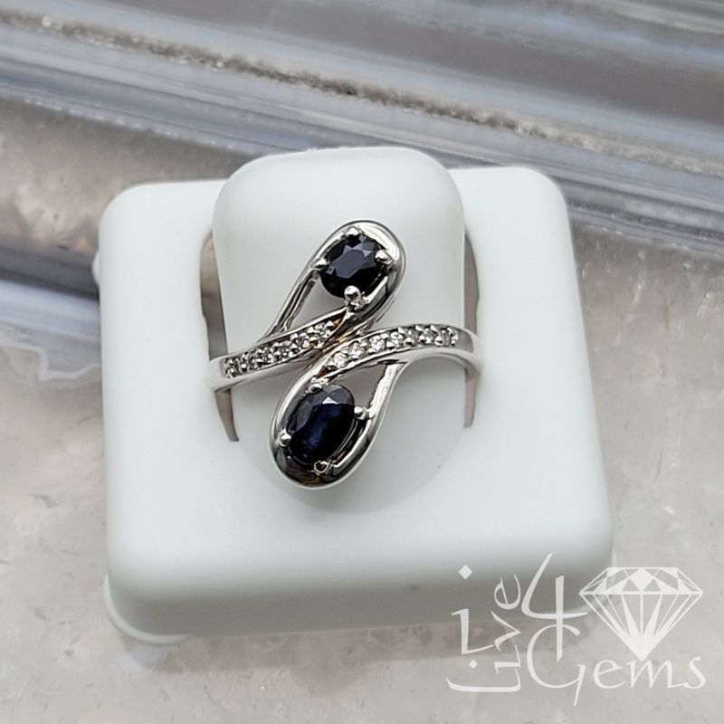 Silver Double Diamond Ring 1ct