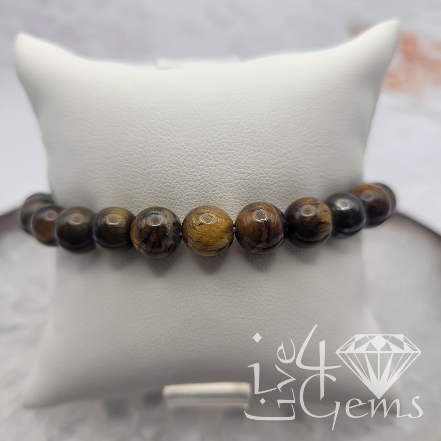 Tiger&#39;s Eye Gemstone Bracelet 7mm