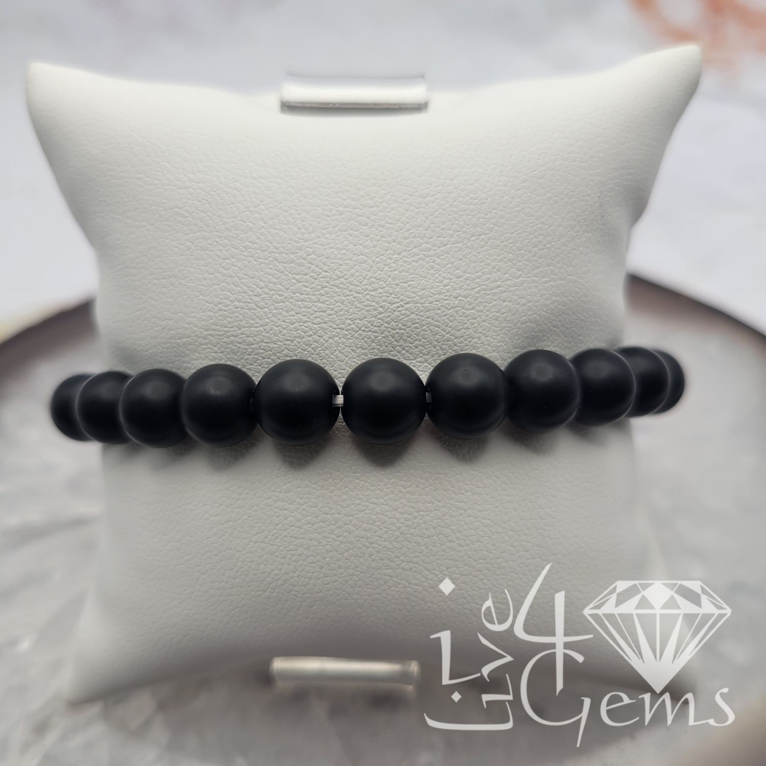 Black Onyx Matte Bracelet  8mm