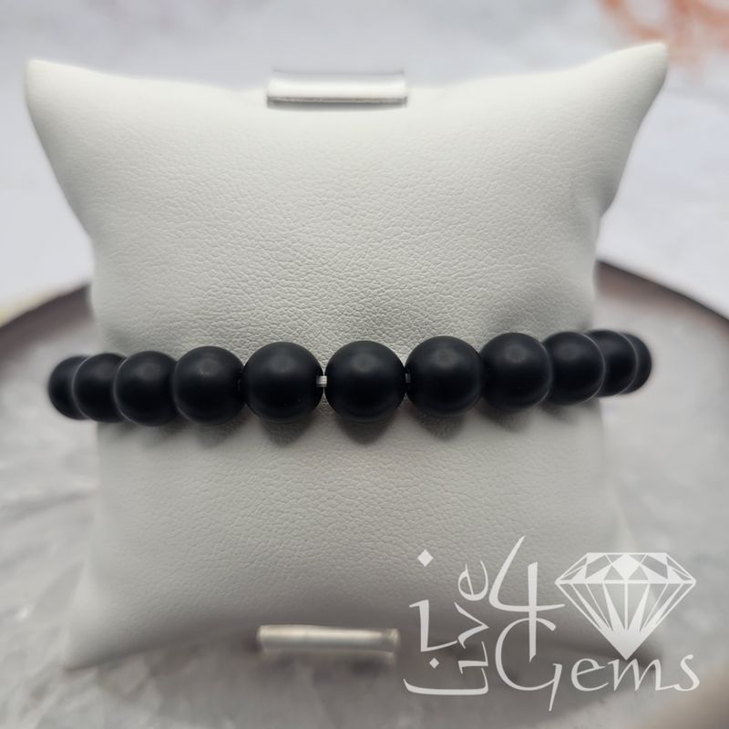 Black Onyx Matte Bracelet  8mm
