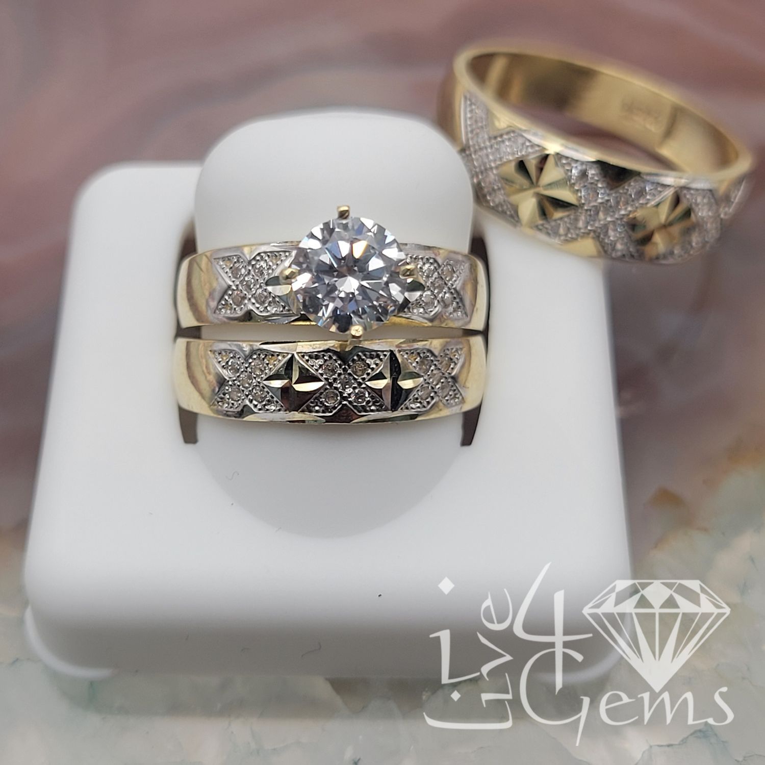 10kty His and Her Cz XO Ring