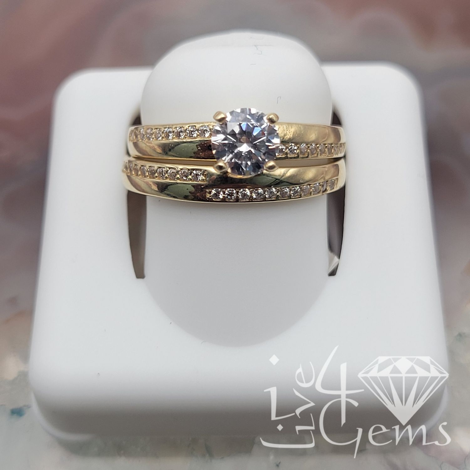 10kty Pattern Bridal CZ Set