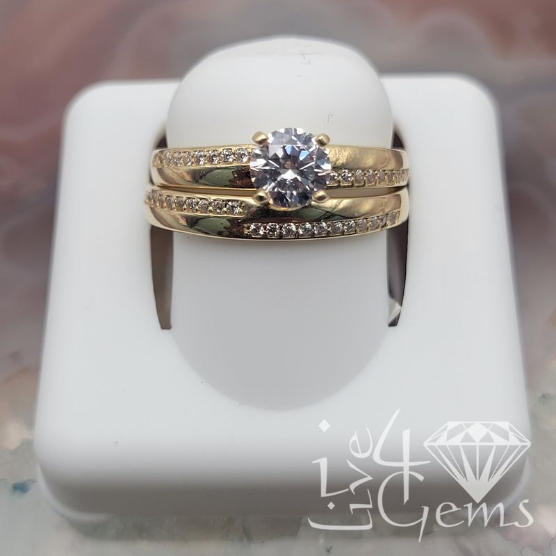 10kty Pattern Bridal CZ Set