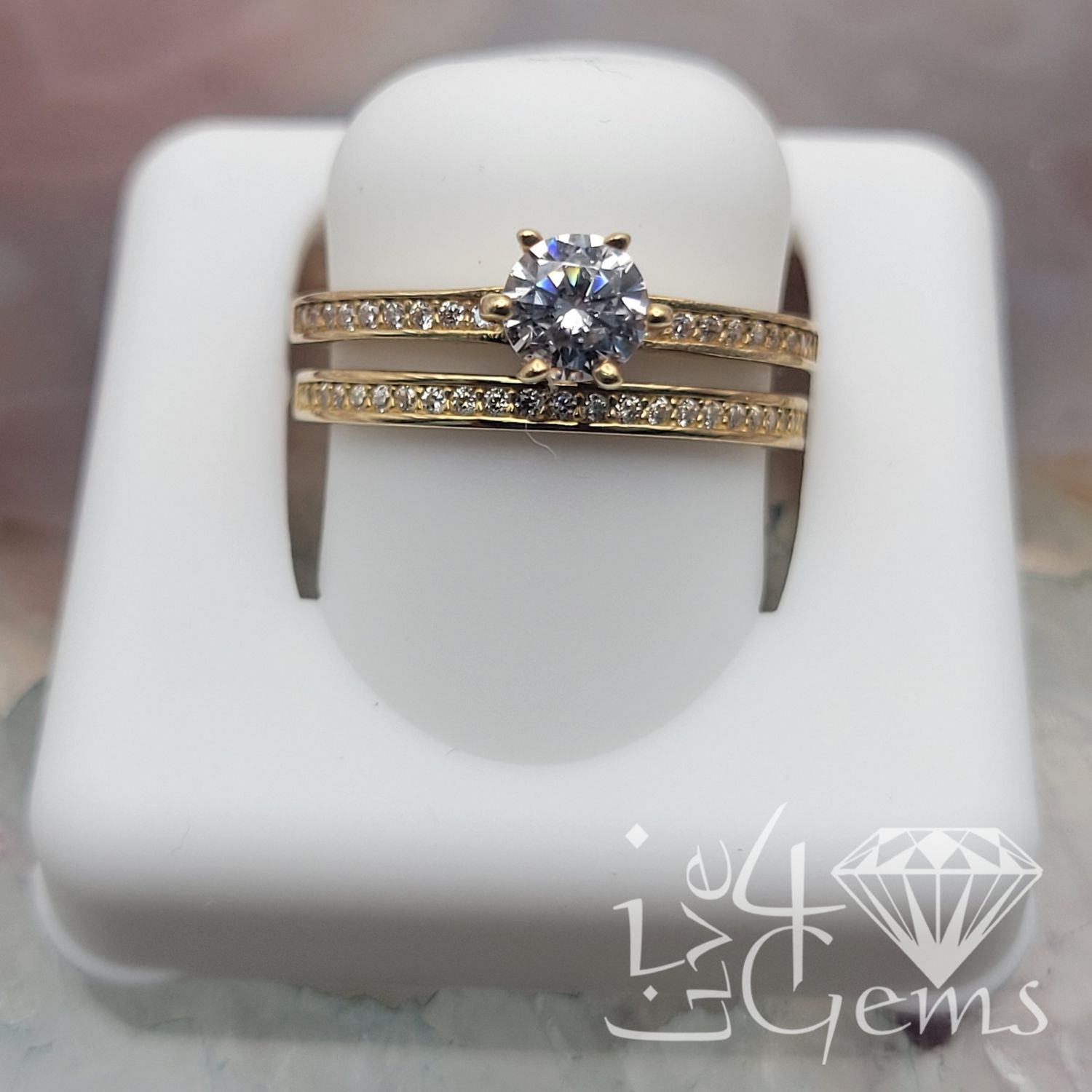 10kty Bridal Single Row Cz Set
