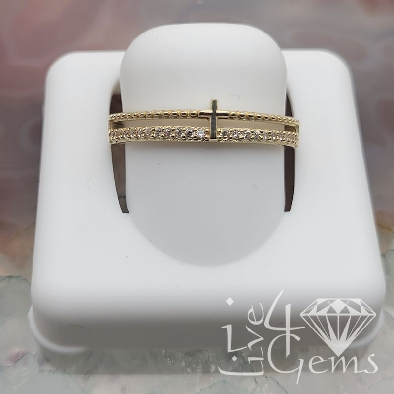 10kty Cross Pattern CZ Band