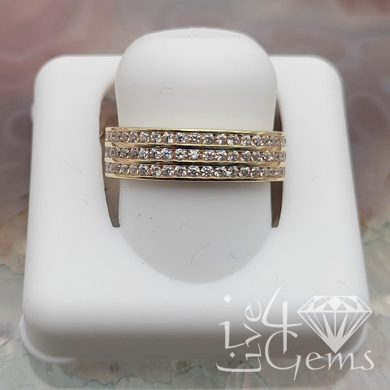 10kty Triple Row Infinity Cz Band