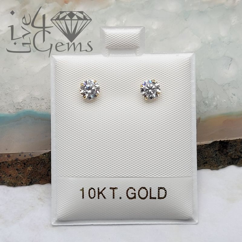 10kty 5mm Cz Round Stud