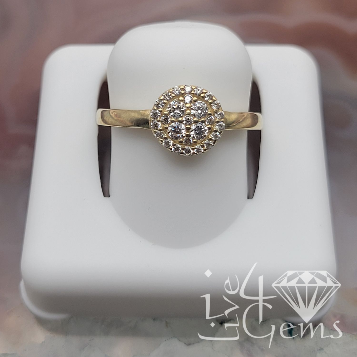 10kty Round Cz Cluster Ring