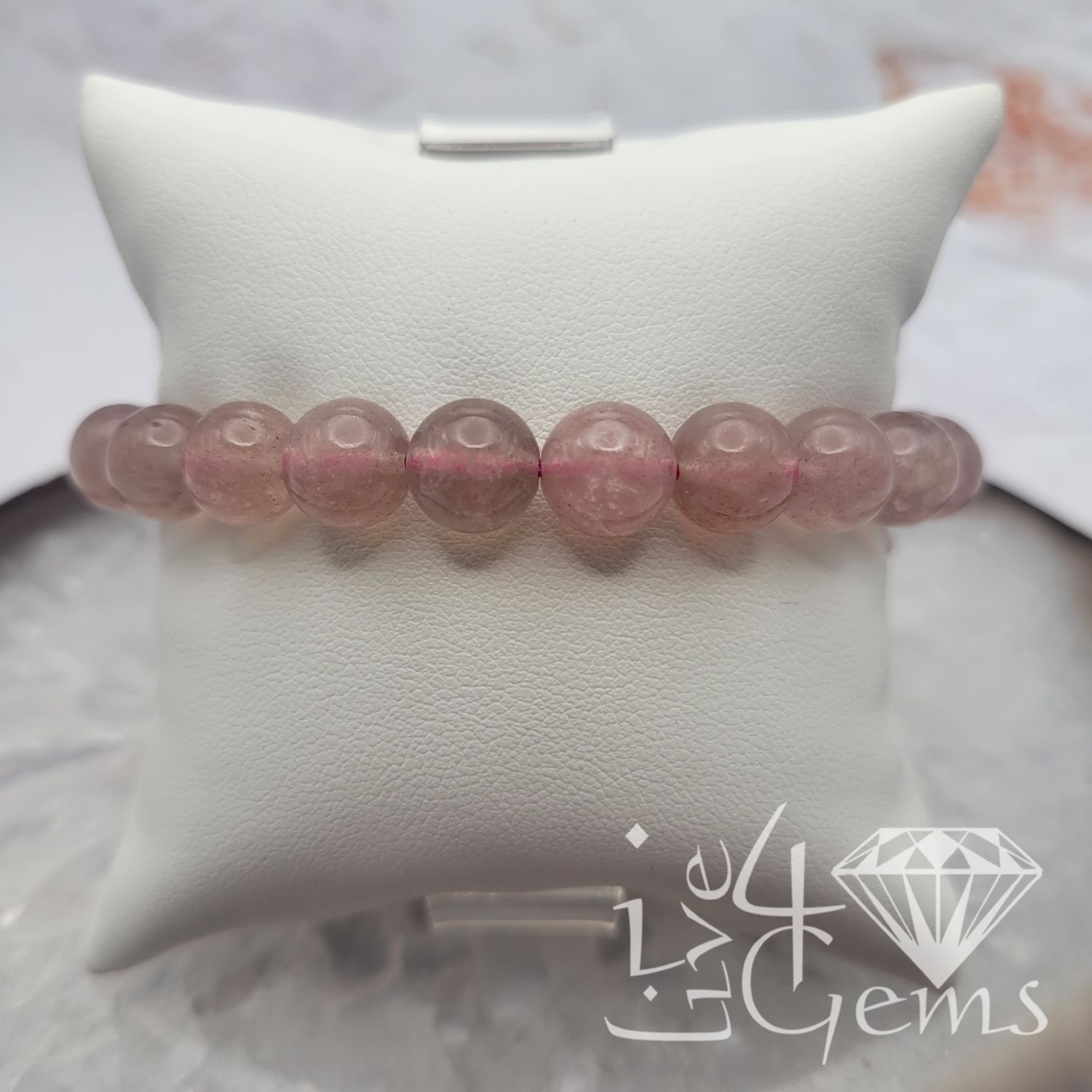 Strawberry Quartz 8mm Gemstone Bracelet