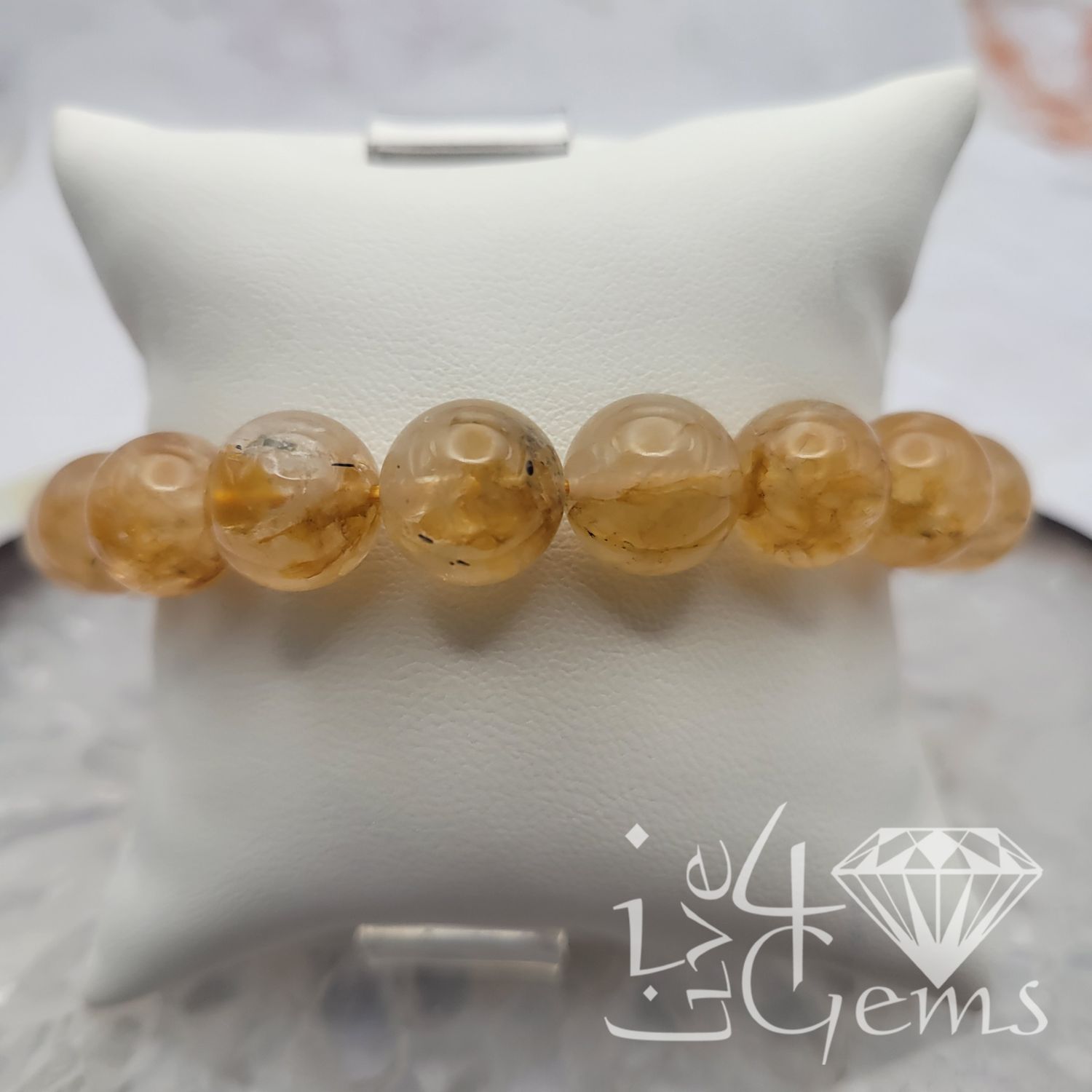Round Brown Citrine 12mm Bracelet