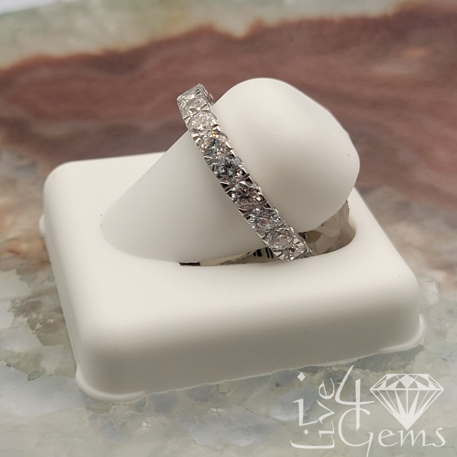 Silver Cz Eternity Band S8