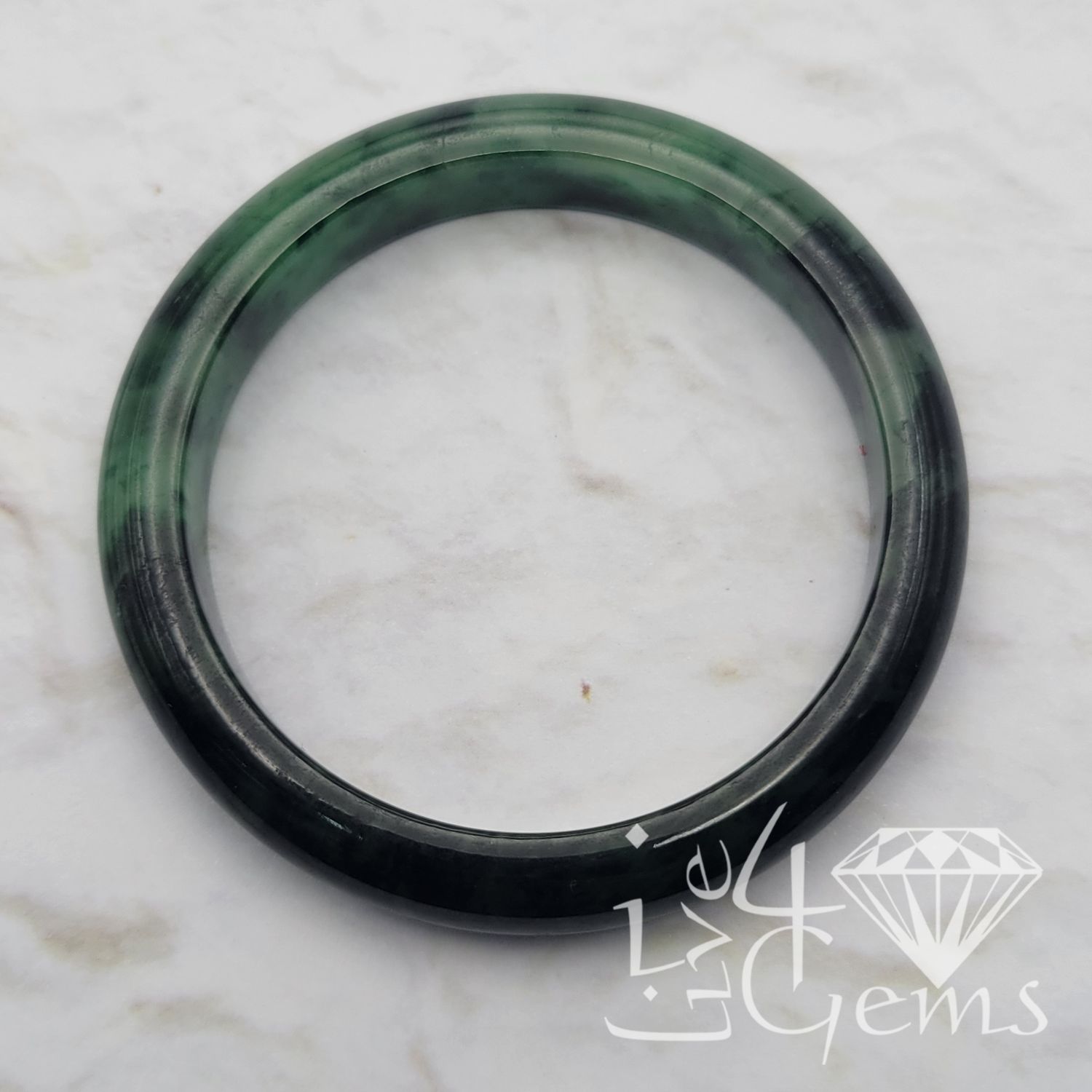 Jade Bangle Dark Green 56mm
