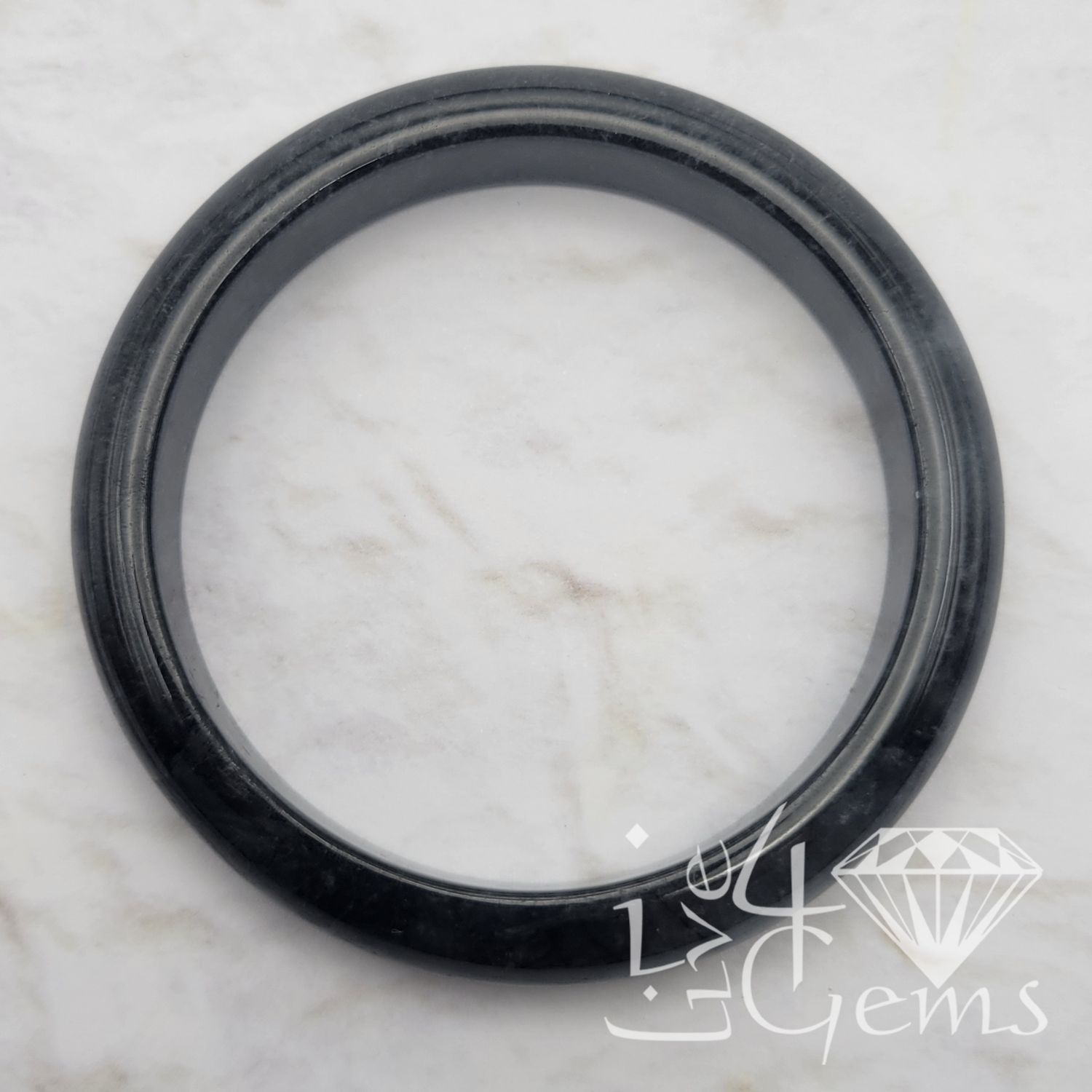 Jade Bangle Black Grey 60mm